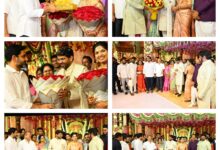 ఎమ్మెల్యే పంతం నానాజీ కుమారుడి వివాహ వేడుకకు బాలకృష్ణ గారితో కలిసి హాజరైన మంత్రి లోకేష్